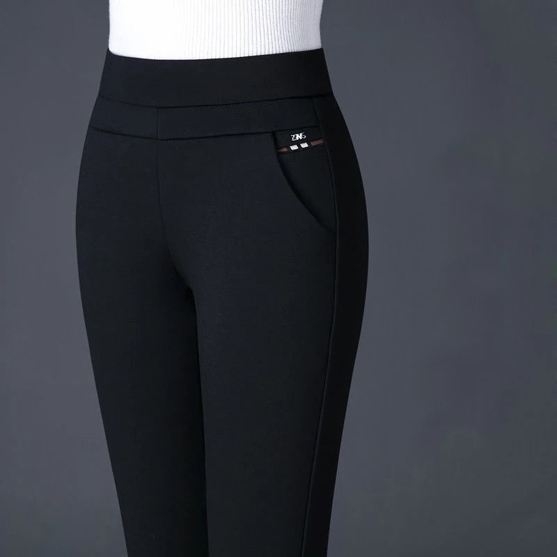 Leggings taille haute pour femme - Coupe stretch - Faux détails de poche - Confortables et souples