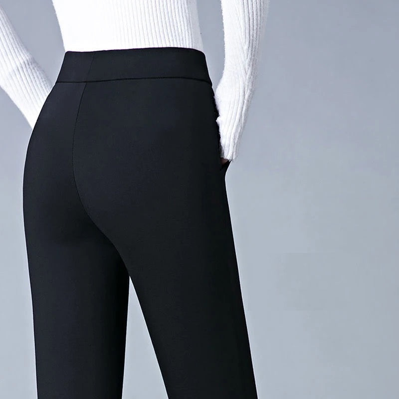 Leggings taille haute pour femme - Coupe stretch - Faux détails de poche - Confortables et souples