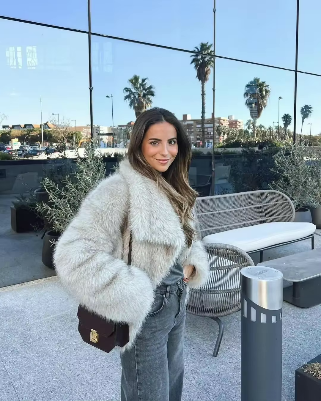 Veste en fausse fourrure - courte - chaude - manteau en fausse fourrure - manteaux et vestes d'hiver pour femmes