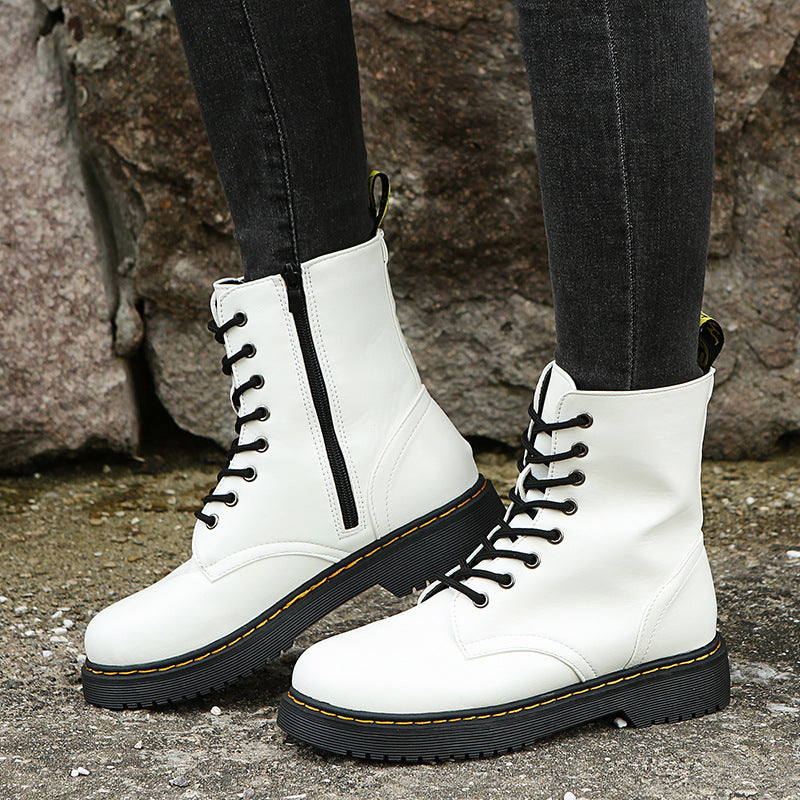 Bottes en cuir - Bottes à lacets antidérapantes pour femmes Bottes d'hiver