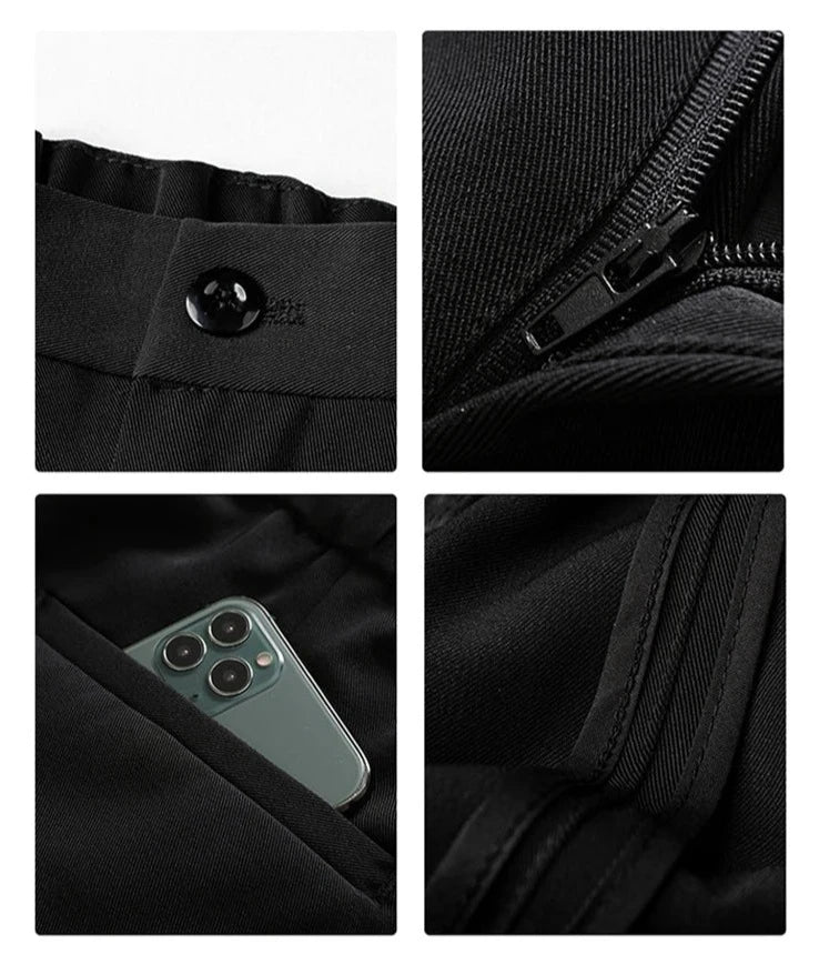 Pantalon habillé drapé pour homme - Pantalon ajusté à coupe décontractée pour les tenues professionnelles et décontractées