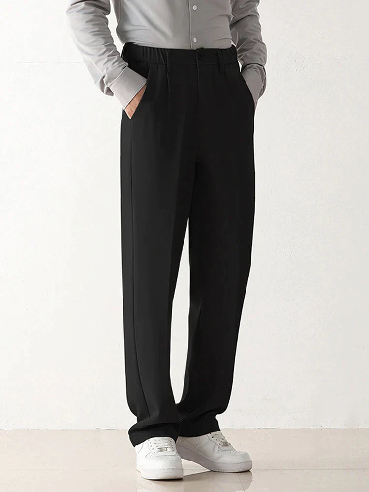 Pantalon habillé drapé pour homme - Pantalon ajusté à coupe décontractée pour les tenues professionnelles et décontractées