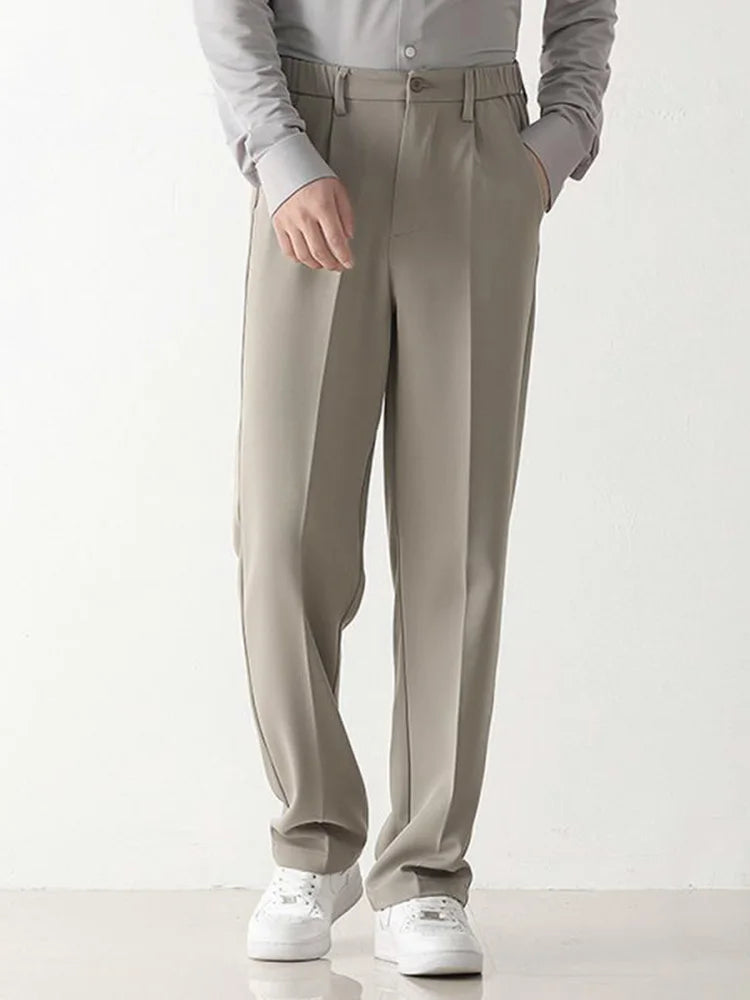 Pantalon habillé drapé pour homme - Pantalon ajusté à coupe décontractée pour les tenues professionnelles et décontractées
