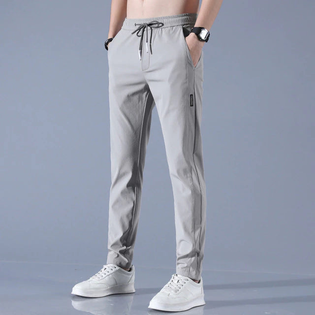 Pantalon de jogging pour homme - Coupe slim fuselée - Taille élastique avec cordon de serrage - Respirant