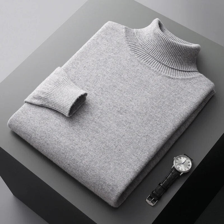 Pull à col roulé en cachemire pour homme de haute qualité