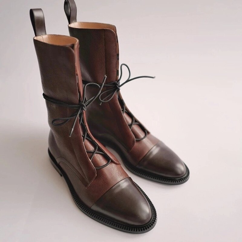 Bottines classiques élégantes en cuir lisse végétalien pour femmes | Pour l'hiver