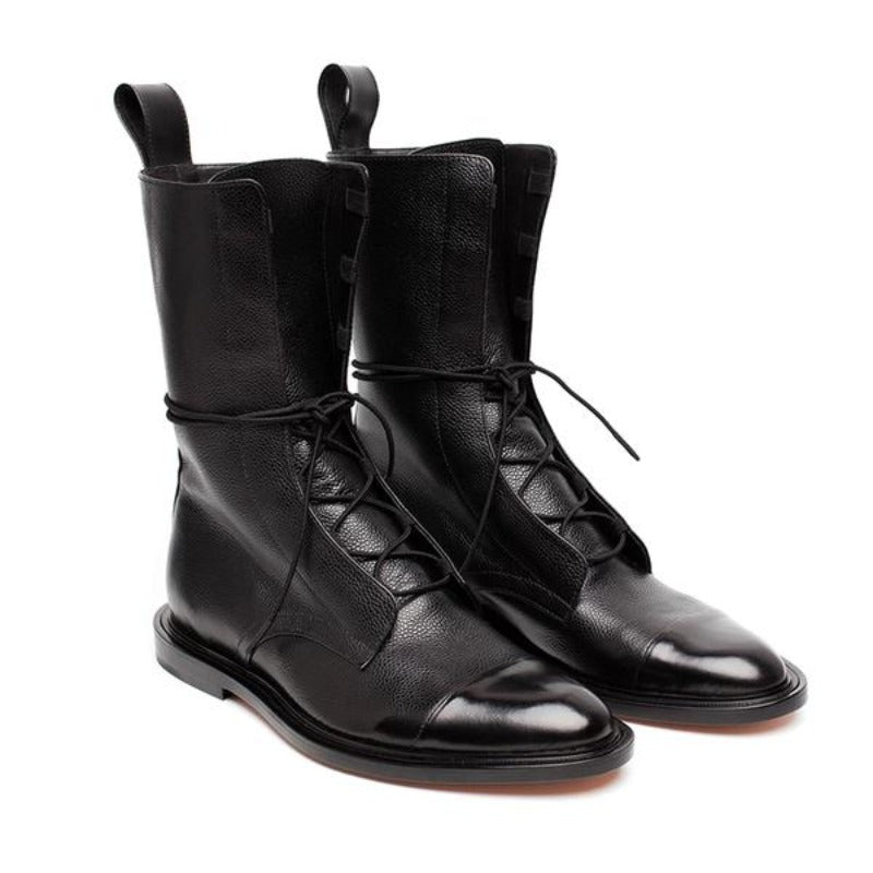Bottines classiques élégantes en cuir lisse végétalien pour femmes | Pour l'hiver