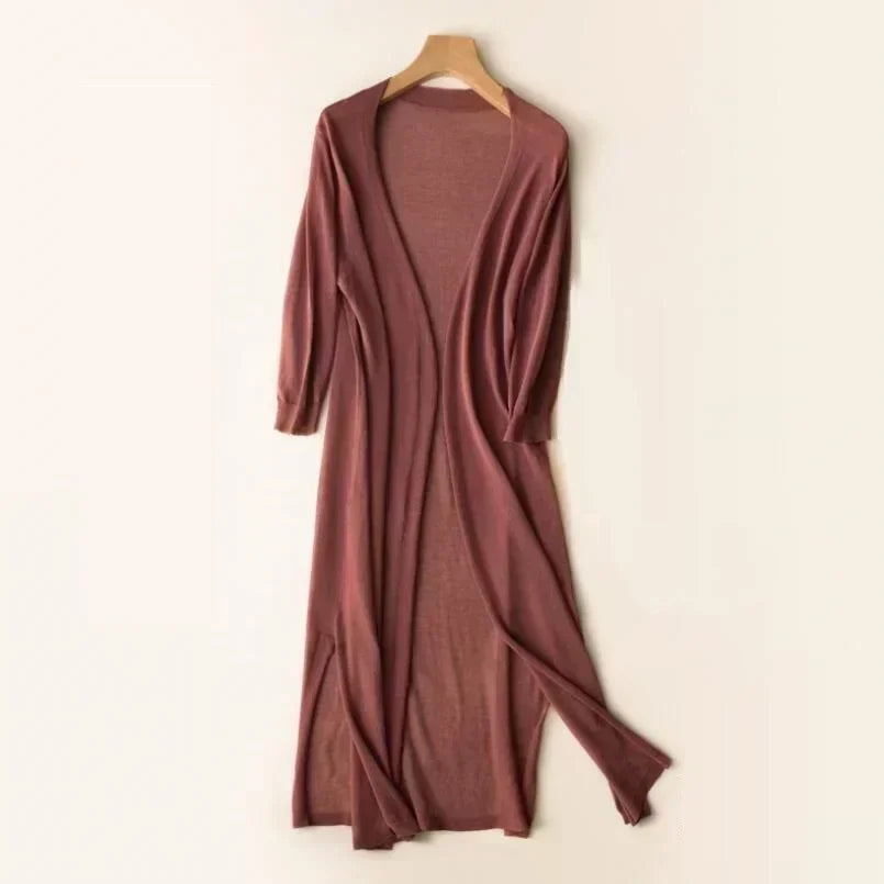 Cardigan femme à manches longues en duvet