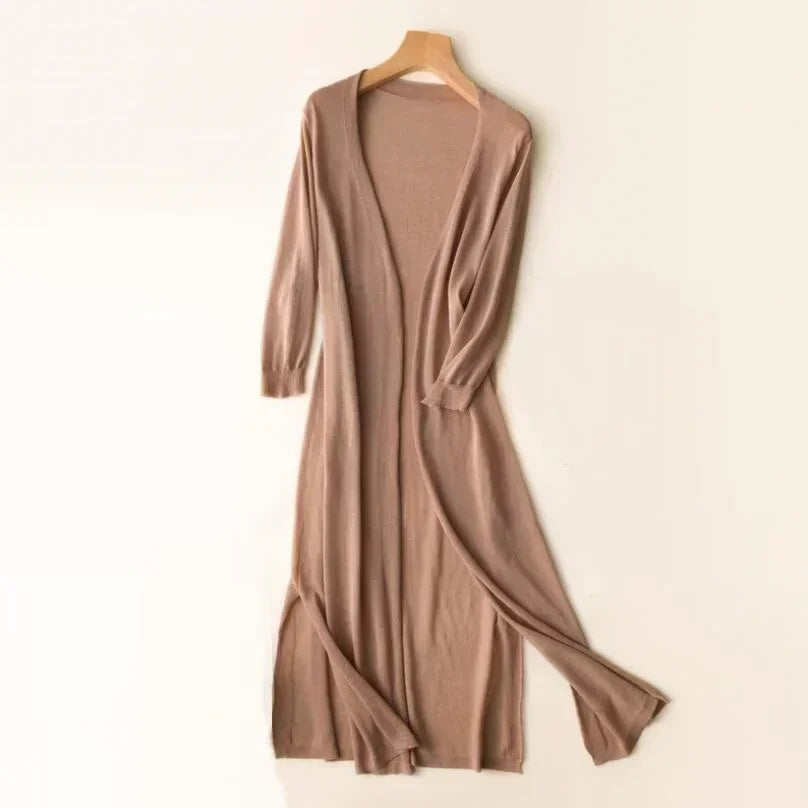 Cardigan femme à manches longues en duvet