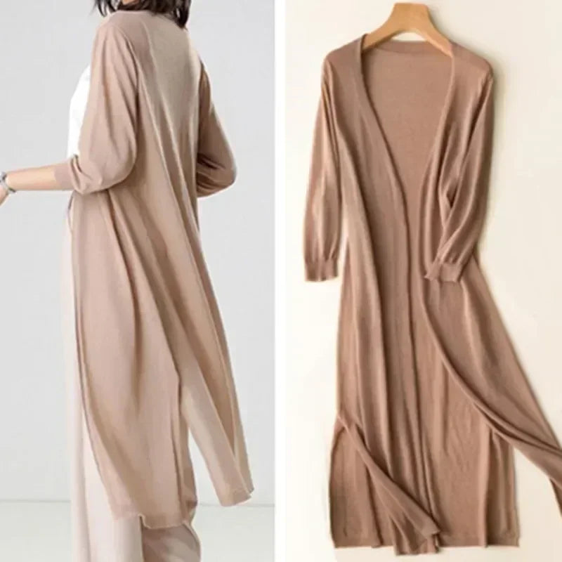 Cardigan femme à manches longues en duvet