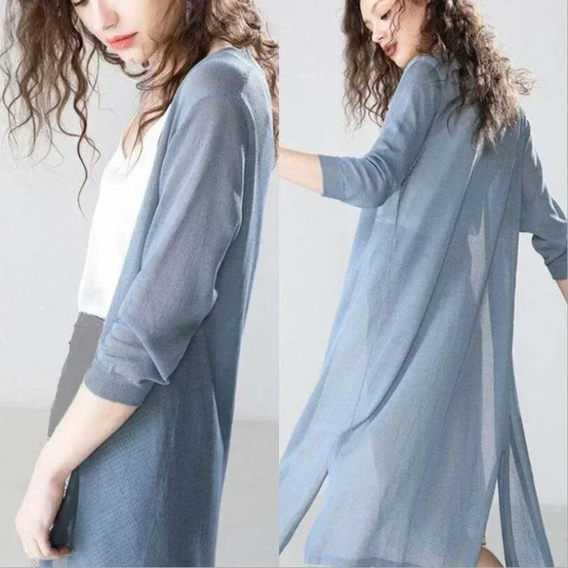 Cardigan femme à manches longues en duvet