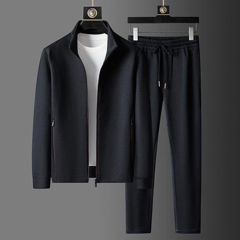 Ensemble de survêtement de qualité pour homme - Veste zippée haut de gamme et pantalon à cordon de serrage pour le confort et le style