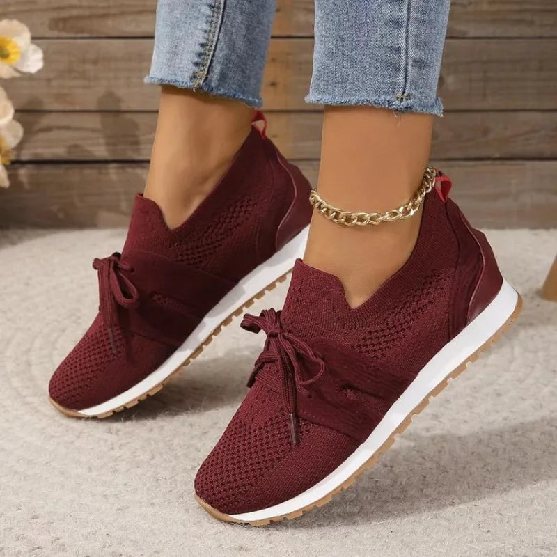 Chaussures orthopédiques à lacets en maille pour femmes