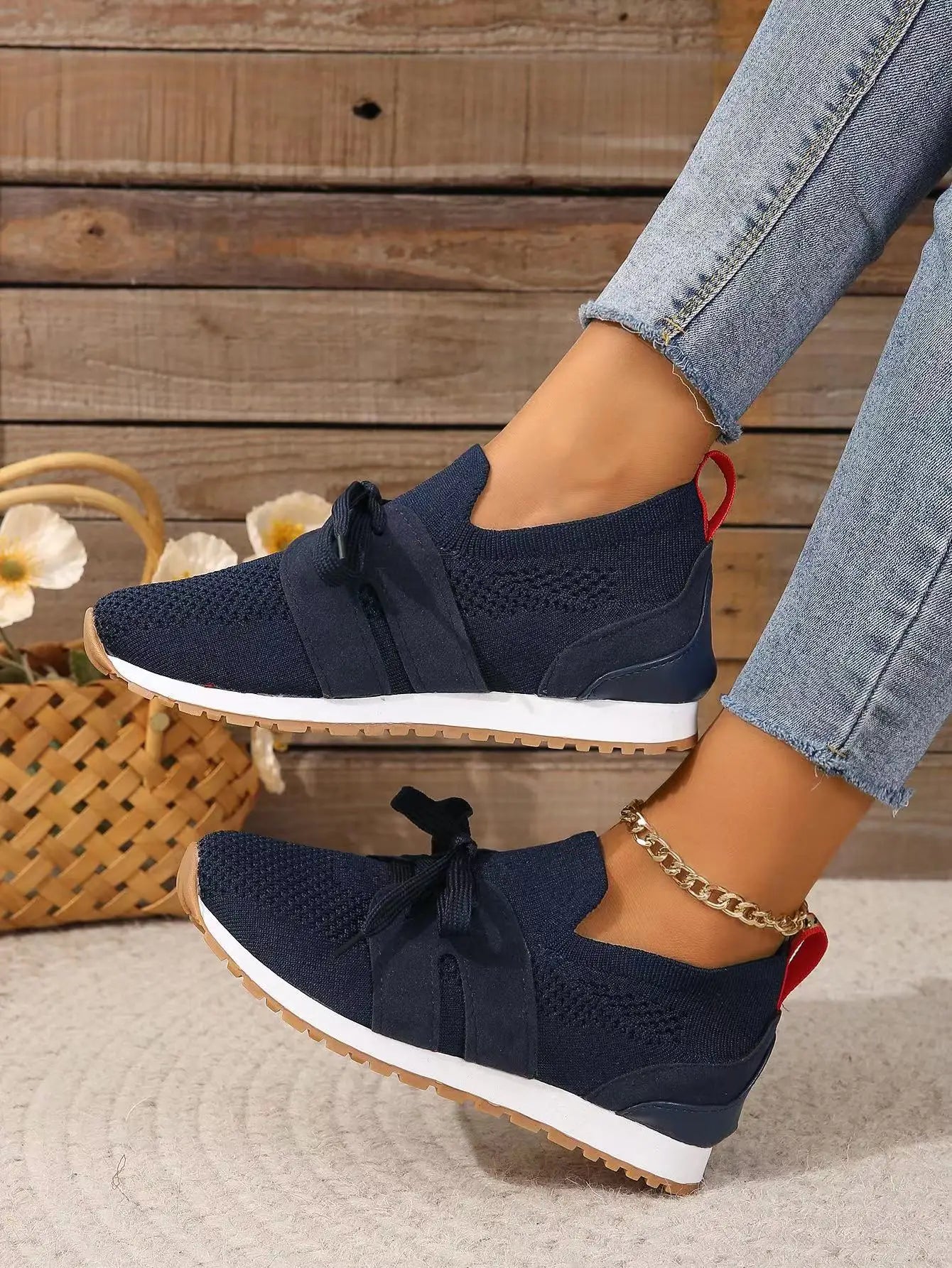Chaussures orthopédiques à lacets en maille pour femmes