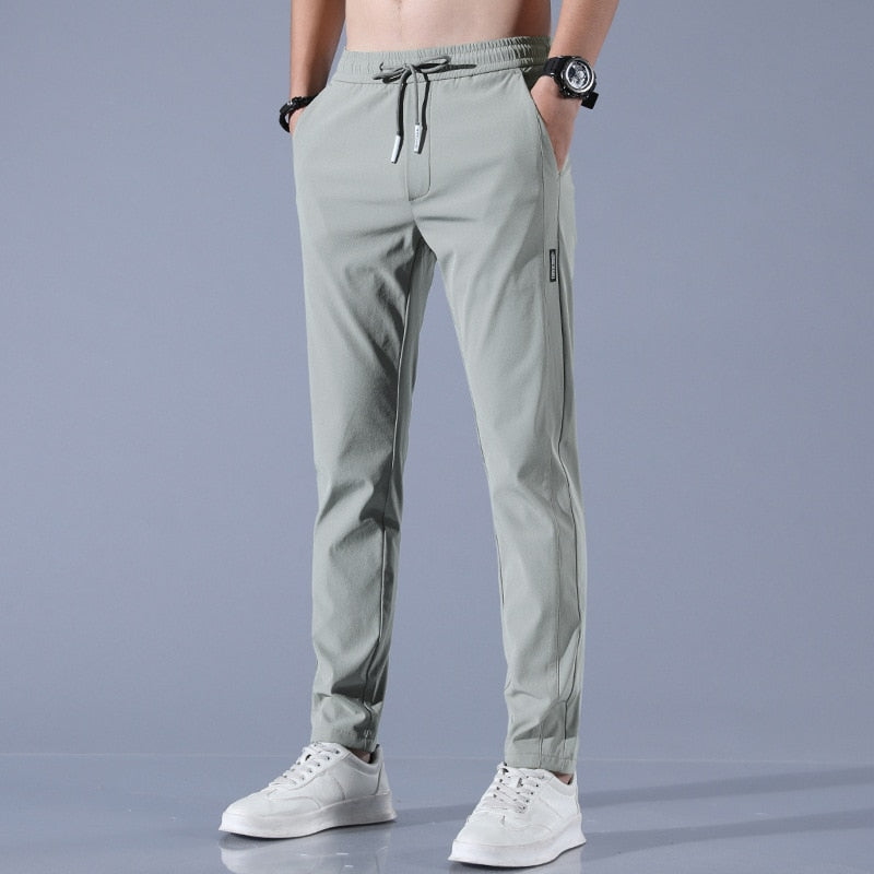 Pantalon de jogging pour homme - Coupe slim fuselée - Taille élastique avec cordon de serrage - Respirant