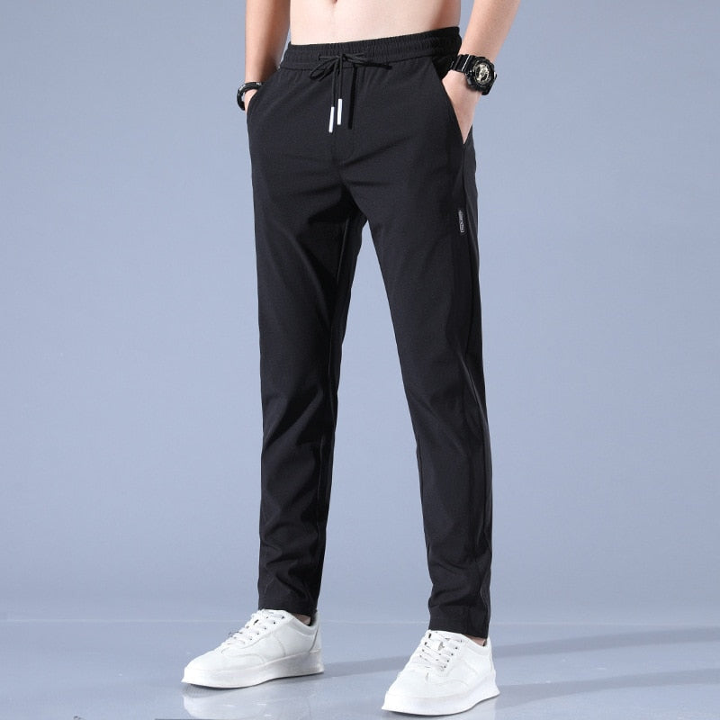 Pantalon de jogging pour homme - Coupe slim fuselée - Taille élastique avec cordon de serrage - Respirant