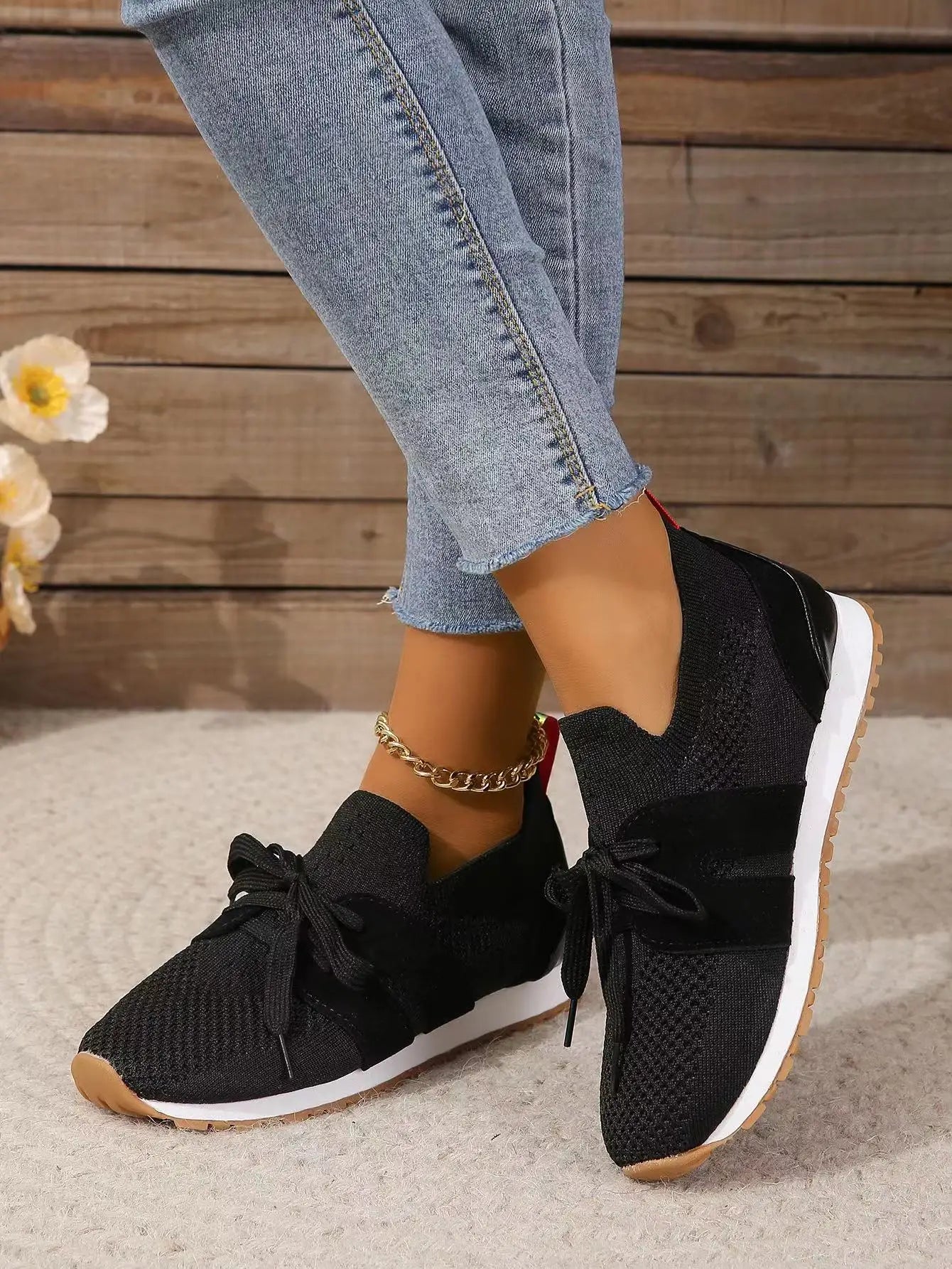 Chaussures orthopédiques à lacets en maille pour femmes