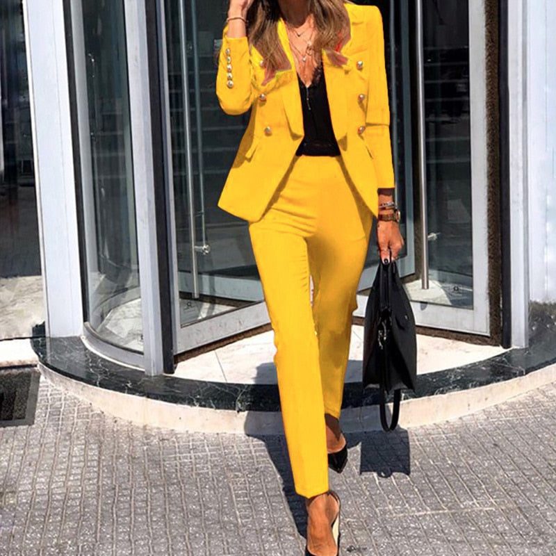 Ensemble blazer et pantalon élégant pour femme | Wendy