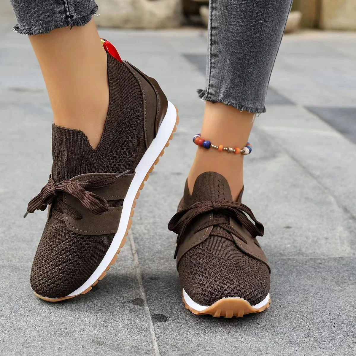 Chaussures orthopédiques à lacets en maille pour femmes
