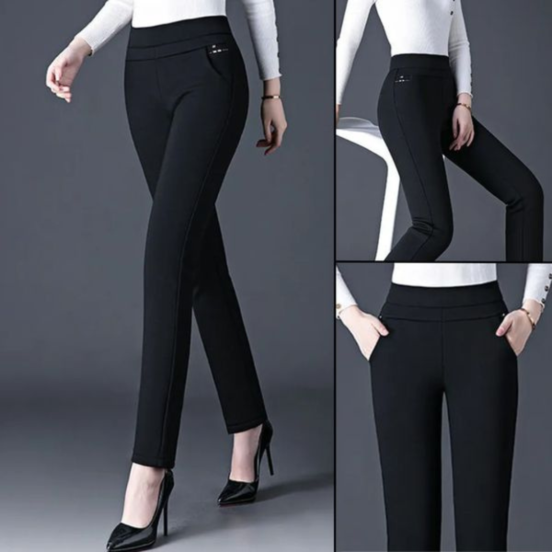 Leggings taille haute pour femme - Coupe stretch - Faux détails de poche - Confortables et souples