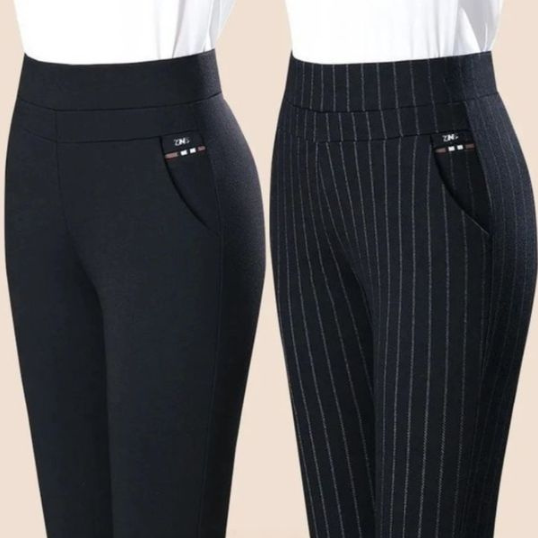 Leggings taille haute pour femme - Coupe stretch - Faux détails de poche - Confortables et souples