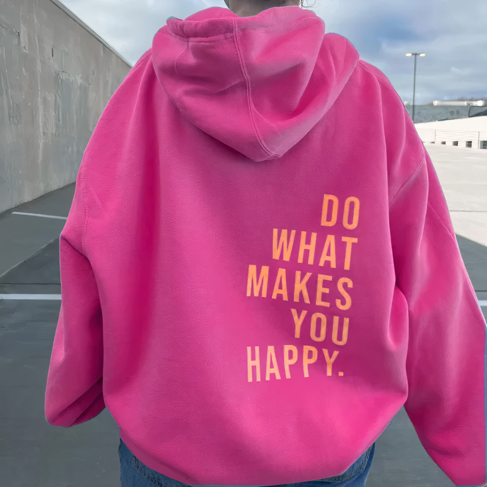 Pull à capuche pour femme avec texte imprimé