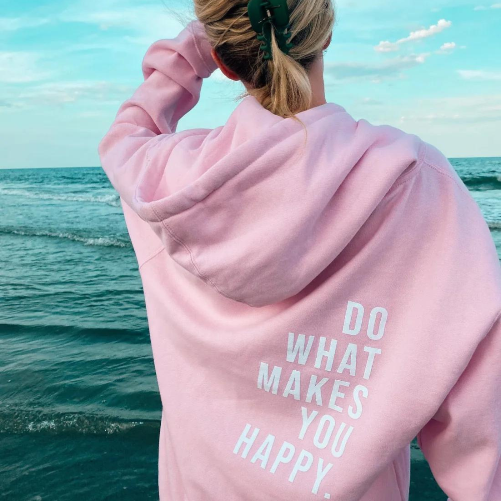 Pull à capuche pour femme avec texte imprimé