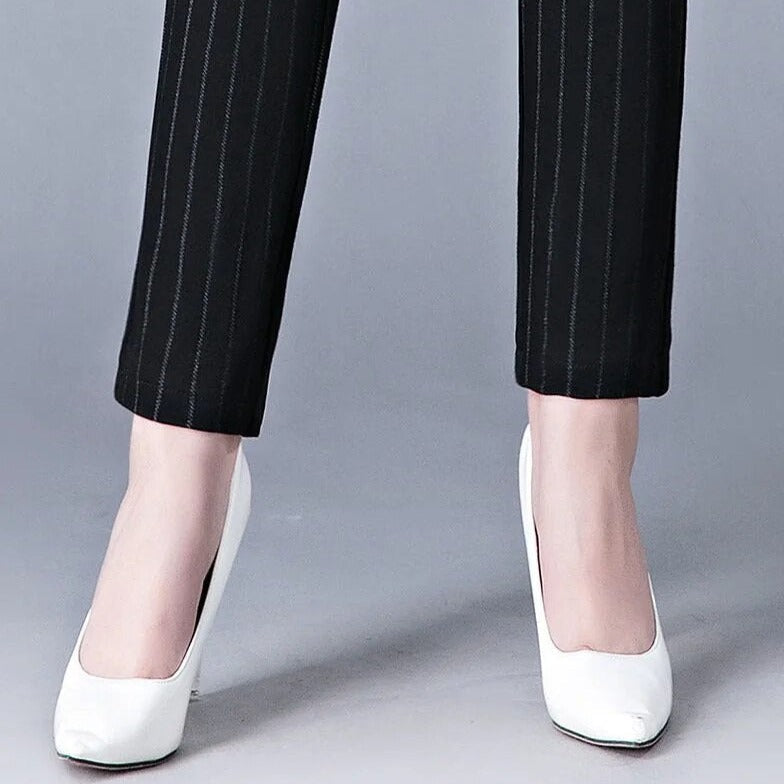 Leggings taille haute pour femme - Coupe stretch - Faux détails de poche - Confortables et souples
