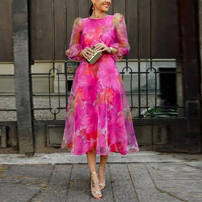 Robe élégante à imprimé floral pour femme | Aria