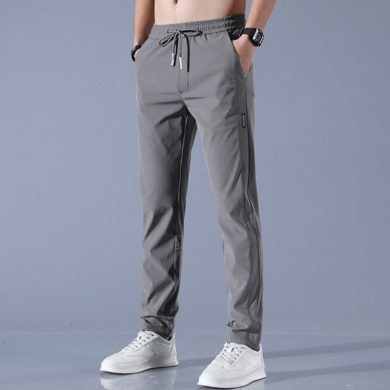 Pantalon de jogging pour homme - Coupe slim fuselée - Taille élastique avec cordon de serrage - Respirant
