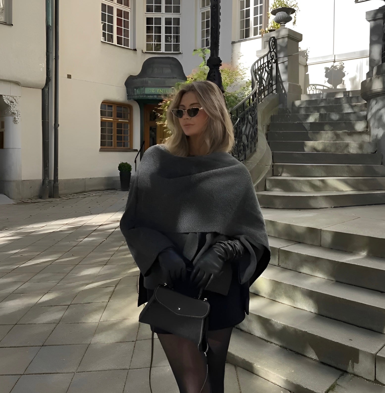 Manteau écharpe - Automne - Laine - Manteau cape - Vestes pour femmes
