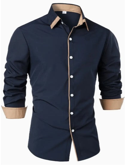 Chemise décontractée respirante à manches longues pour homme