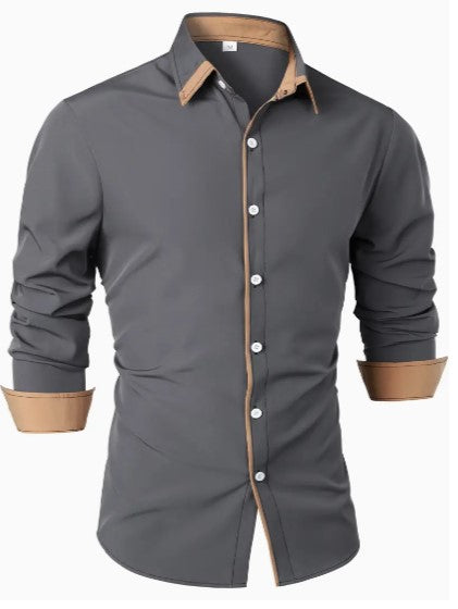 Chemise décontractée respirante à manches longues pour homme