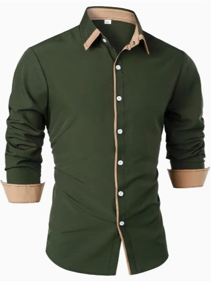 Chemise décontractée respirante à manches longues pour homme