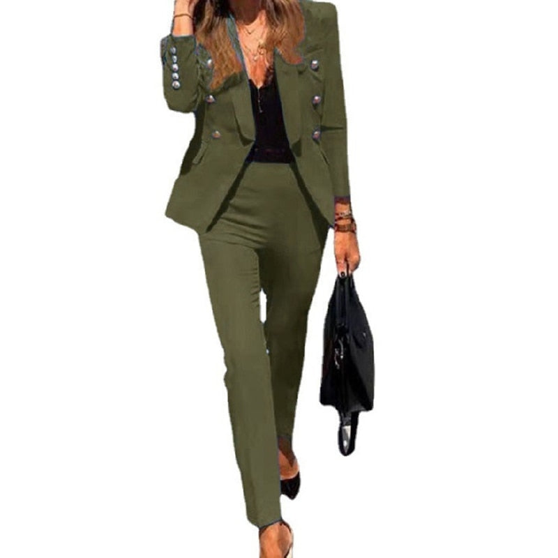 Ensemble blazer et pantalon élégant pour femme | Wendy