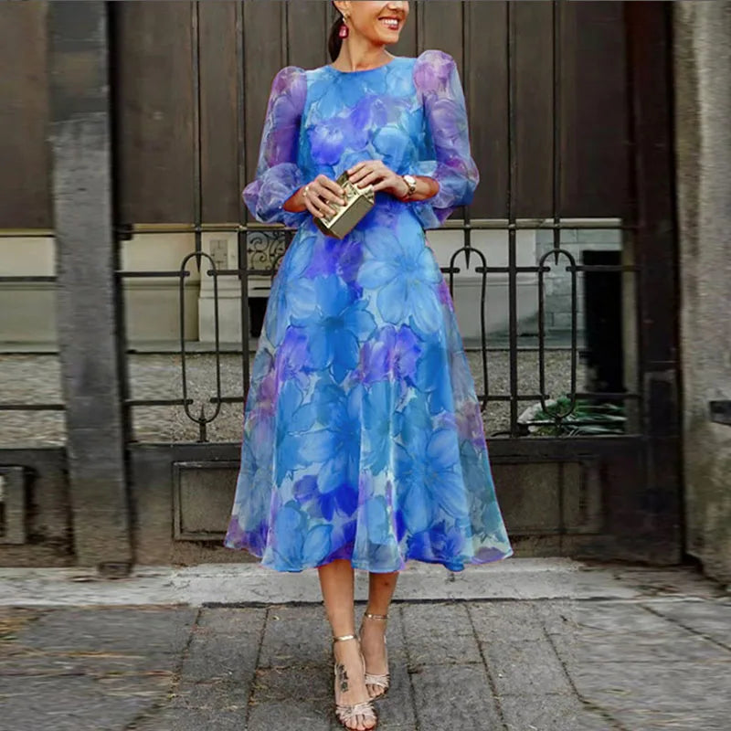 Robe élégante à imprimé floral pour femme | Aria