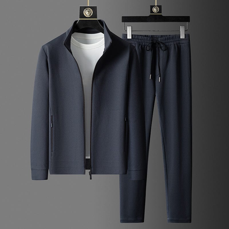 Ensemble de survêtement de qualité pour homme - Veste zippée haut de gamme et pantalon à cordon de serrage pour le confort et le style