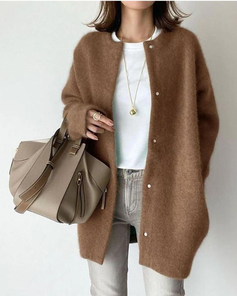 Cardigan en maille douce et ample pour femme