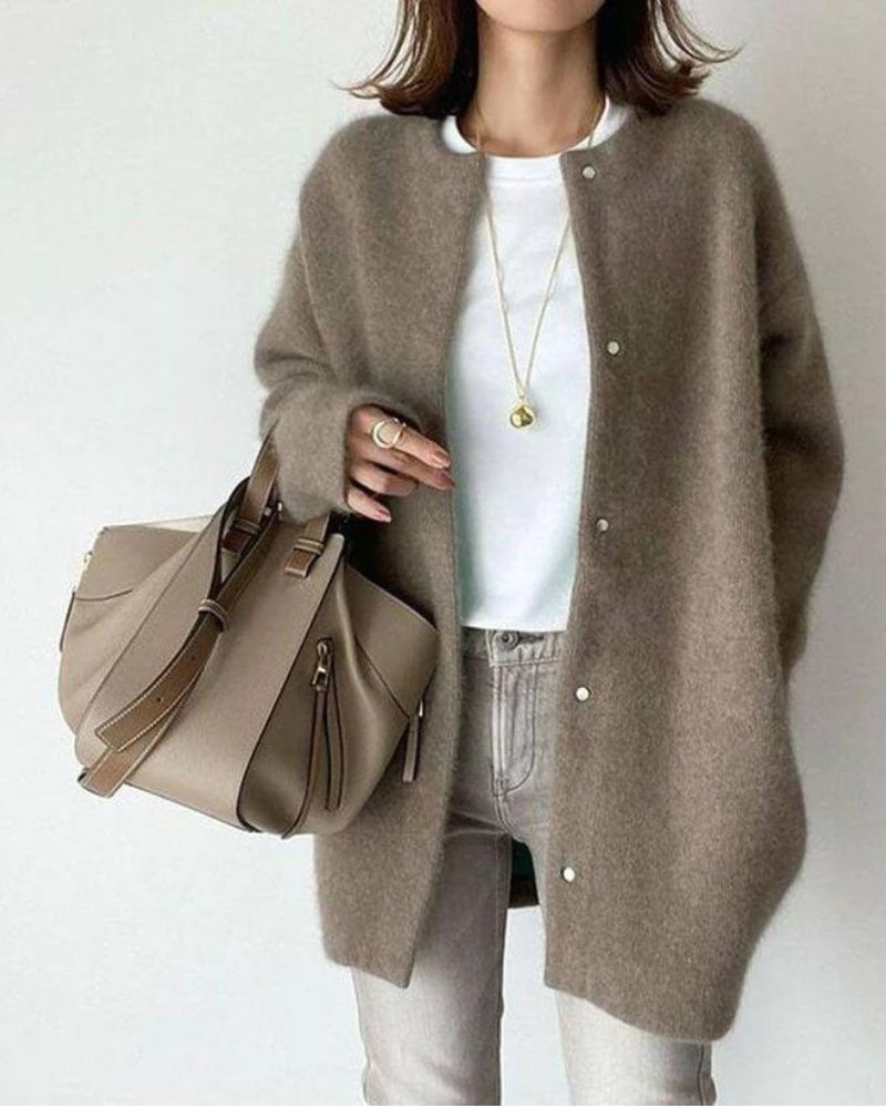 Cardigan en maille douce et ample pour femme