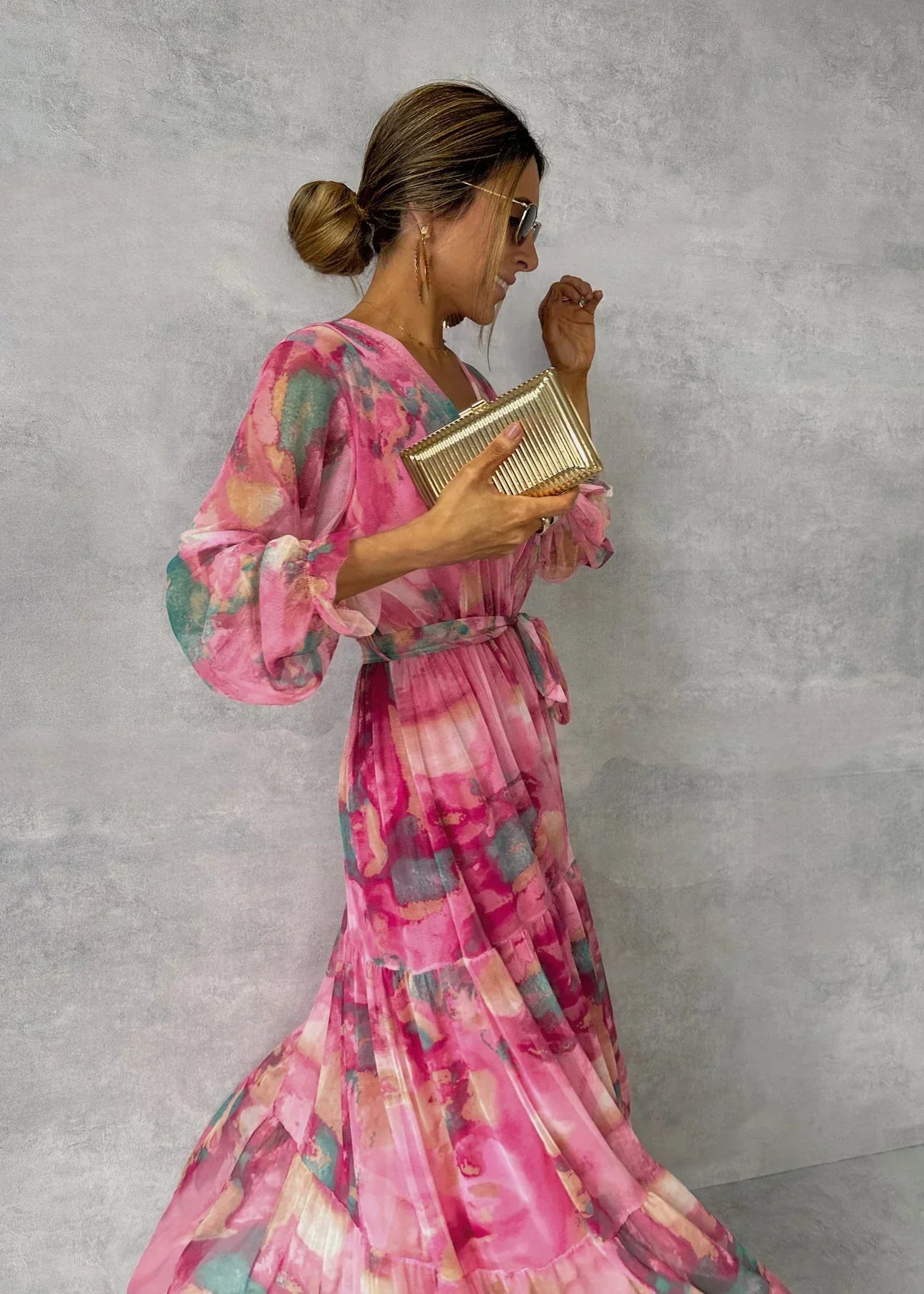 Robe d'été à manches longues pour femme - Vêtements décontractés de mode moderne