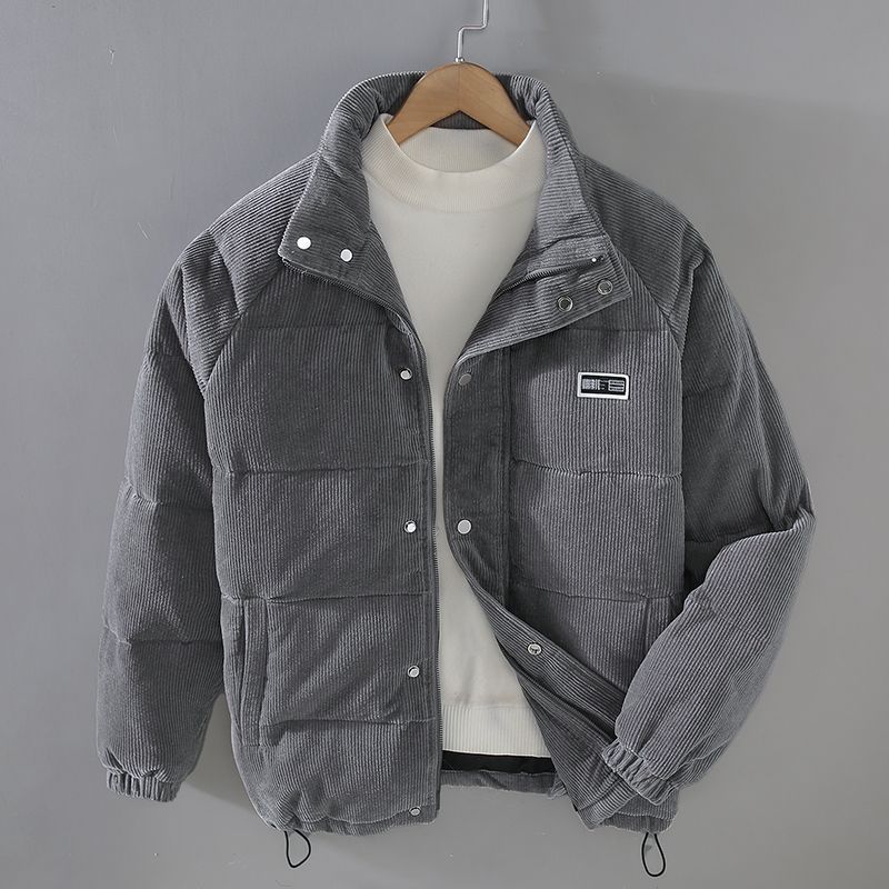 Veste d'hiver - Homme Veste en velours côtelé zippée - Veste matelassée en duvet