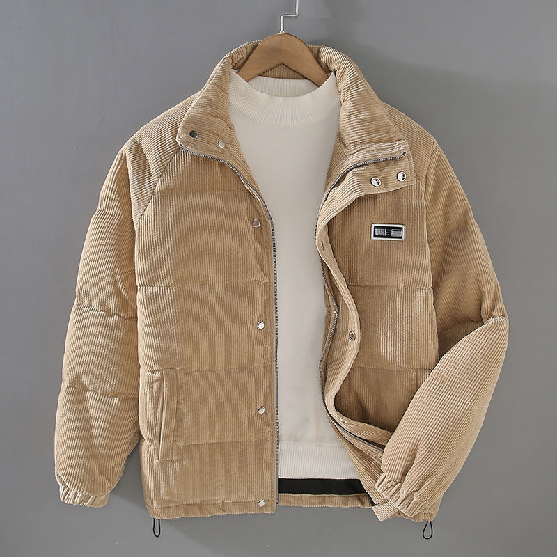 Veste d'hiver - Homme Veste en velours côtelé zippée - Veste matelassée en duvet
