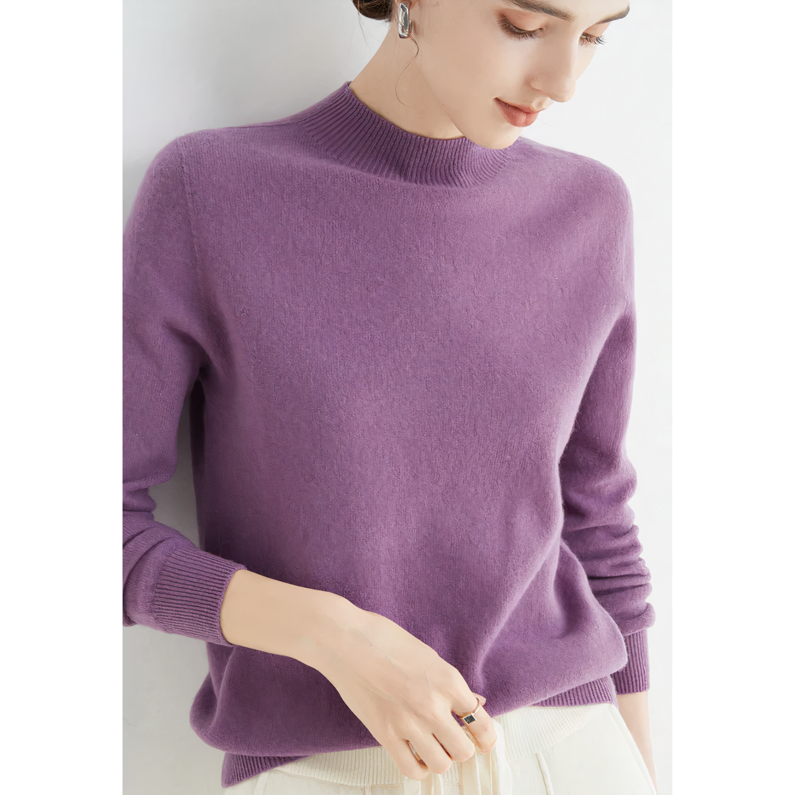 Cerise - Pull Tricoté En Cachemire