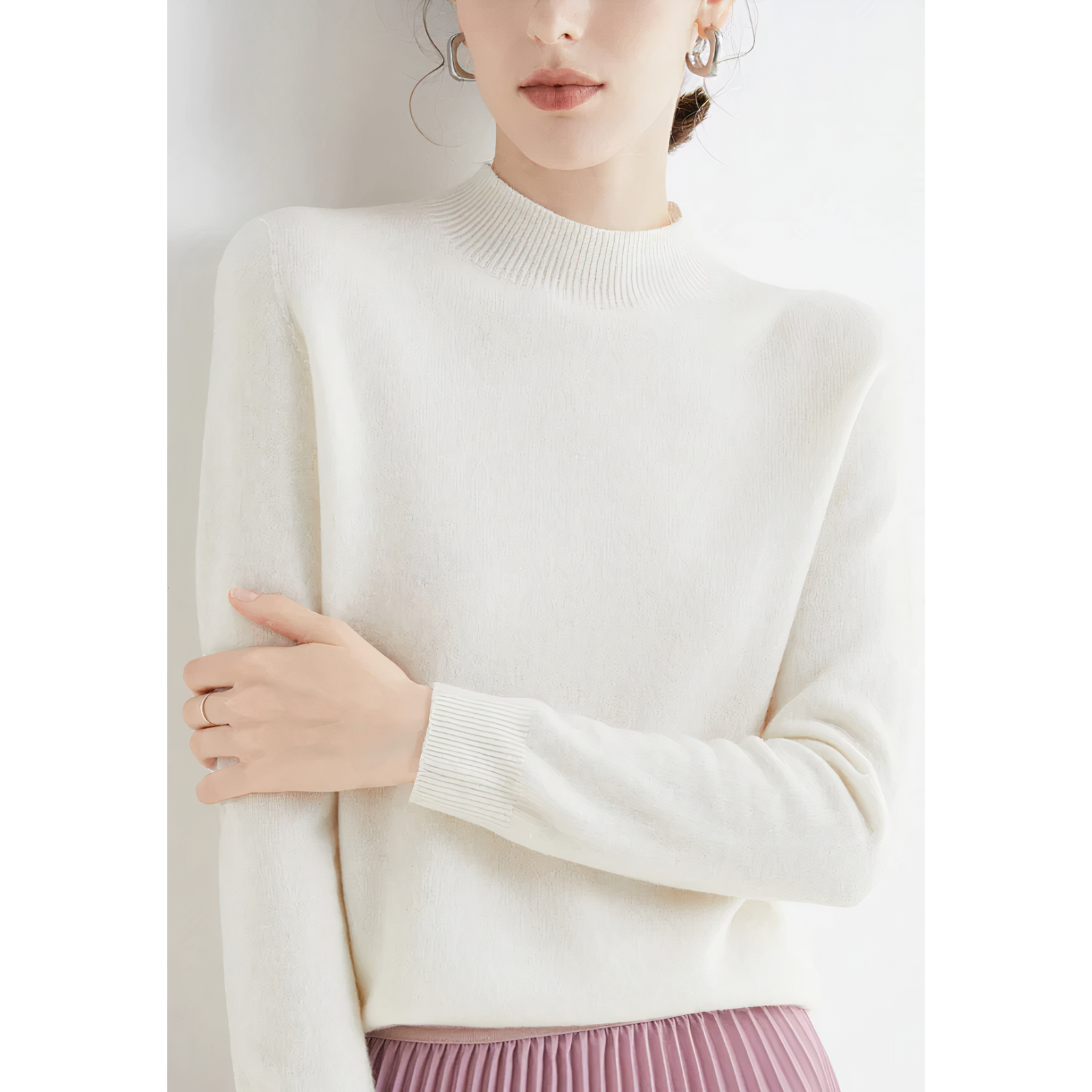 Cerise - Pull Tricoté En Cachemire