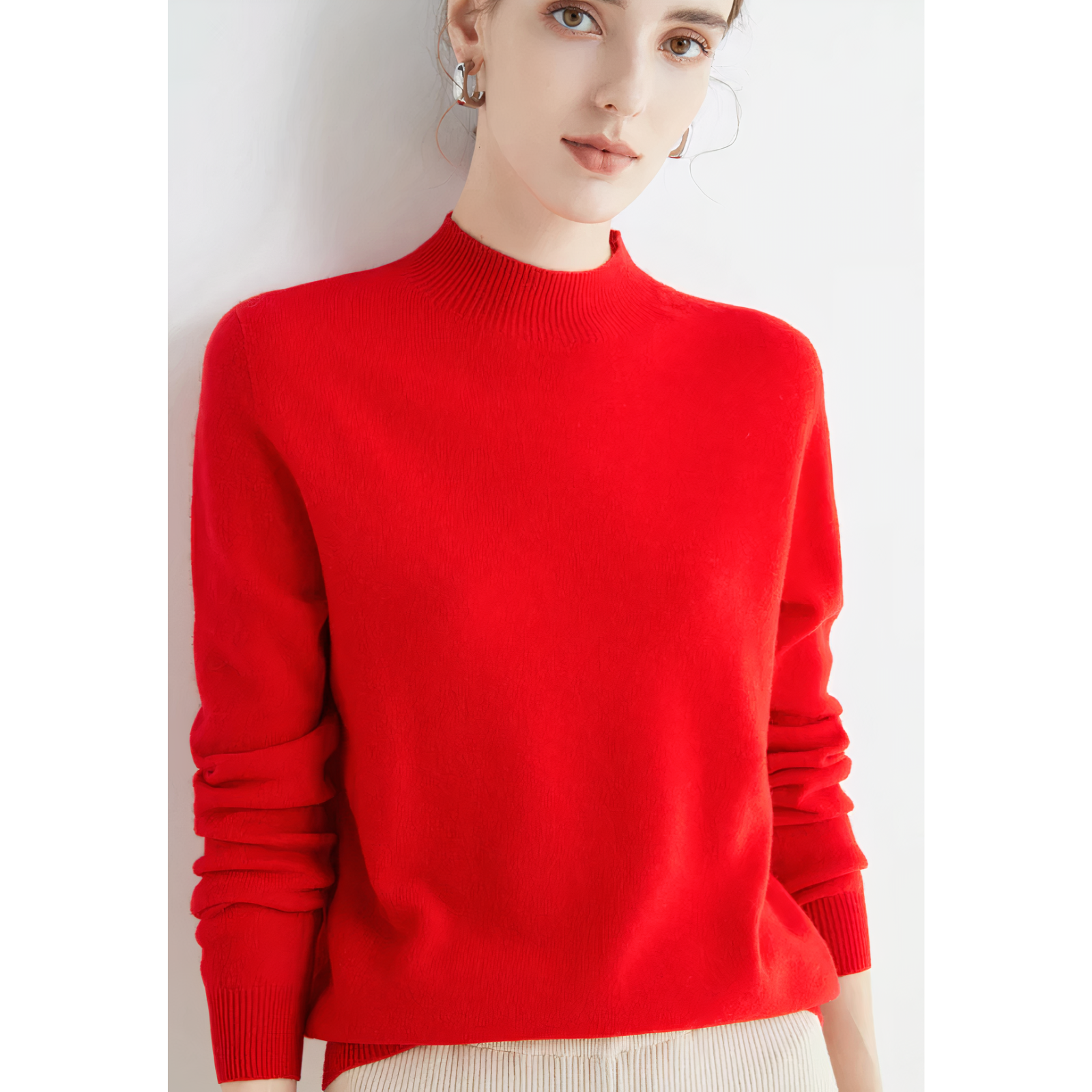 Cerise - Pull Tricoté En Cachemire