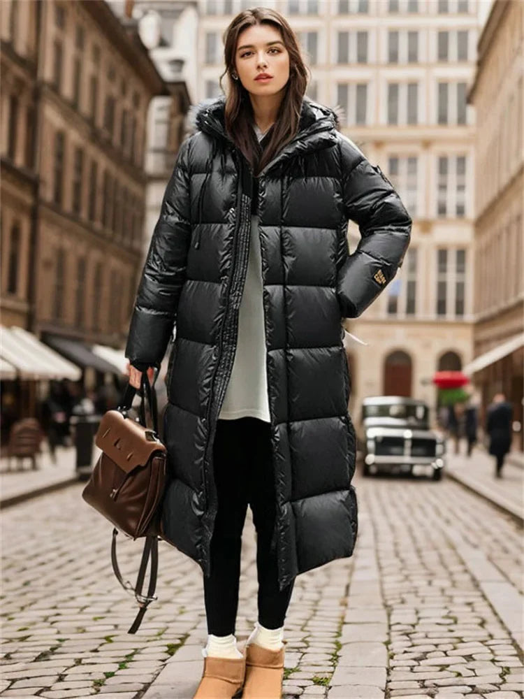 Veste longue matelassée élégante pour femme