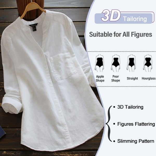 Chemise décontractée en coton et lin