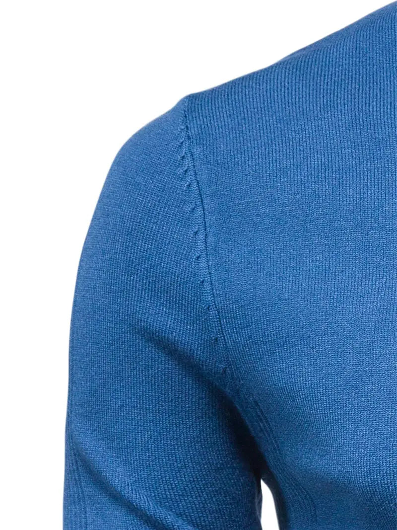 Pull à col roulé pour homme - Coupe slim - Maille douce - Manches longues Tenue décontractée chic