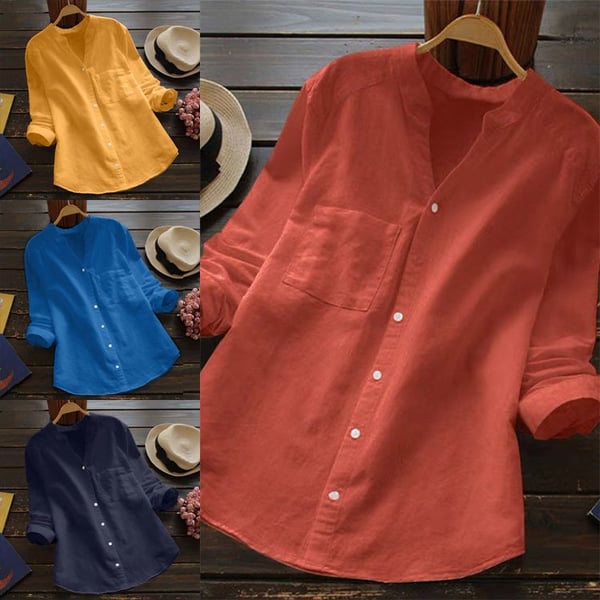 Chemise décontractée en coton et lin