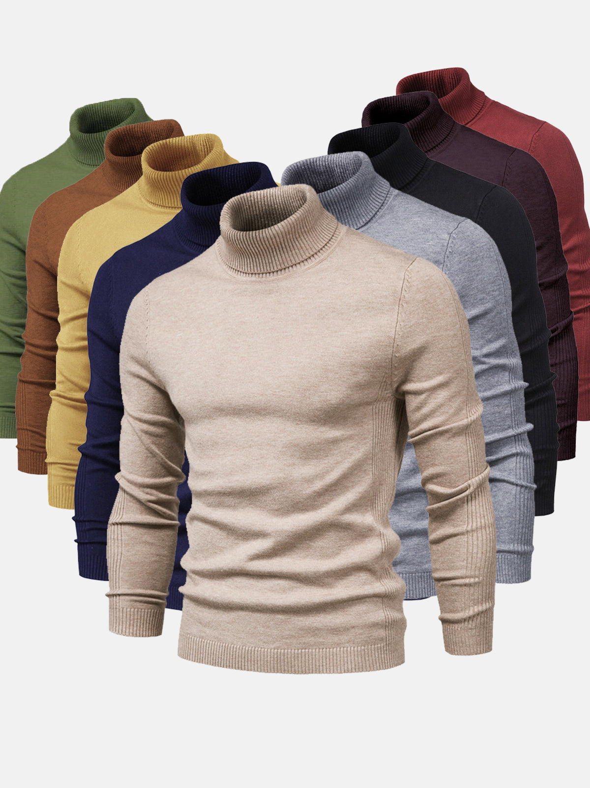 Pull à col roulé pour homme, lavable